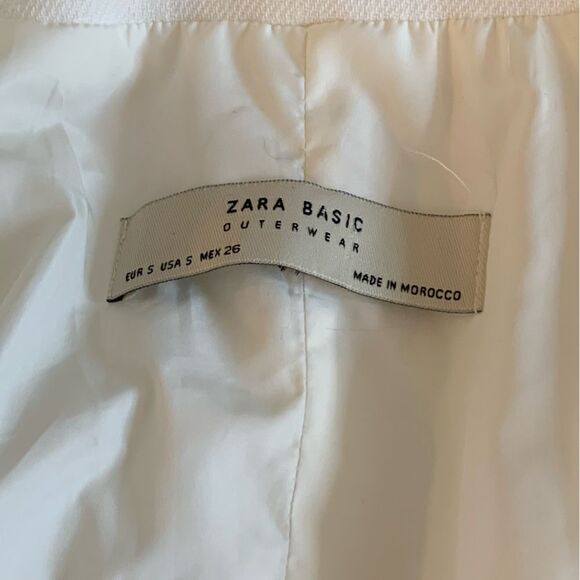 ZARA 100% cotton cream Peacoat balloon sleeves size M minimalist quiet luxury - Picture 4 of 12